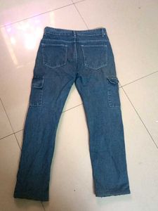 Blue Denim Cargo Pants