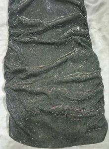 (Urbanic)Glittery Rhinstone Chain Ruched Dress