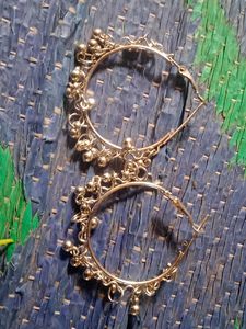 Silver Tone Dangle Hoop Earrings