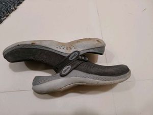 Grey Crocs LiteRide Clogs