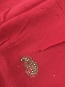 Red Embellished Saree