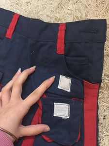 Navy &amp; Red Cargo Mini Skirt