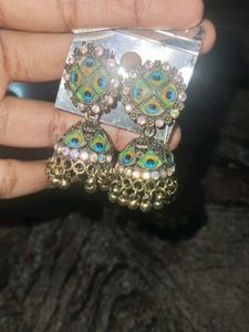 Peacock Jhumka Earrings