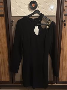Zara Metal Trim Cut Out Bodycon Dress