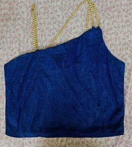 chain strap glitter crop top