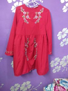 Elegant Red Dress For Girls