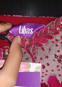 Libas Dark Red Anarkali Kurta Set