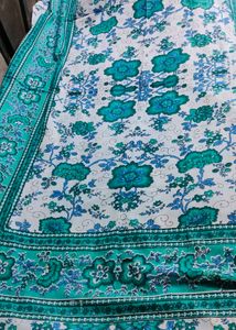 Pure Cotton Blue Floral Design Single Bed bedsheet