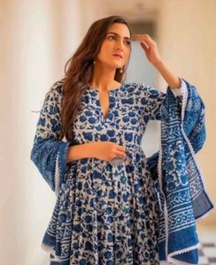 Anarkali Set With Pallazo And Dupatta