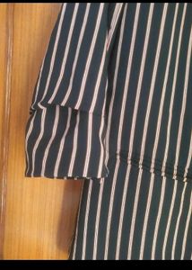 Striped Blazer Cum Shrug