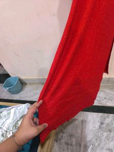 Red chikankari kurti