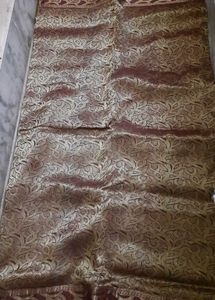 Elegant Gold &amp; Red &amp; Brown Tant Benarasi Sari