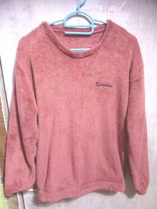 Soft Pink Plush Pullover Top