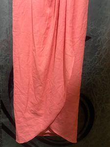 Peach Wrap Bodycon Dress