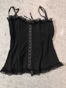 Black lace corset top