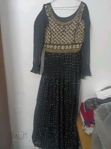 Elegant Black Embroidered Gown