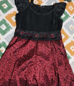 Beautiful Black and Red Party Frock
