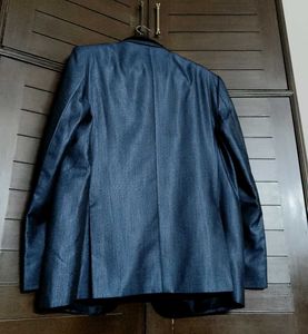 Partywear Men Shiny Stylish Blue Suit Set