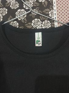 Black Ribbed T-Shirt