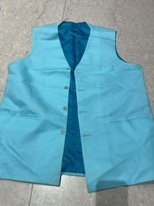 Blue Vest And Kurta Pajama Set
