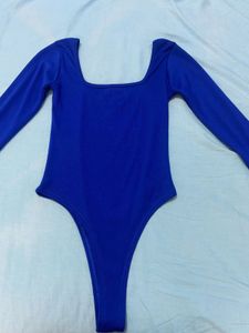 BLUE RIBBED BODYSUIT