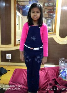 Denim Dangrees With Stones For 8-10 Year Girl