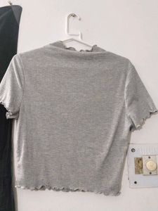 Grey Turtle Neck Top