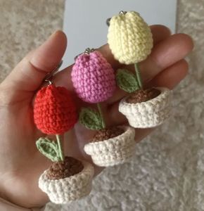 Crochet Tulip Keychain