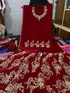 red dabka work grara