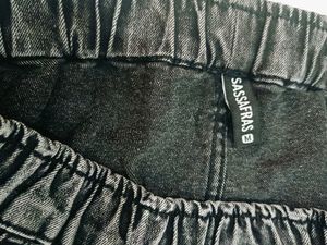 Denim Short Skirt Women Charcoal With Pockets