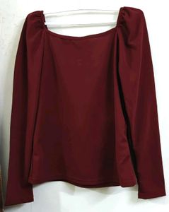 Burgundy Long Sleeve Top
