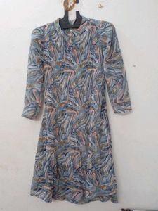 Marble Print Midi Dress