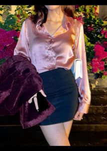 Beautiful Pink Satin Shirt