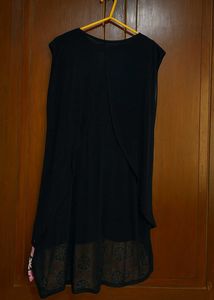 Stylish Nevi Blue &amp; Soft Pink Short Flowy Dress