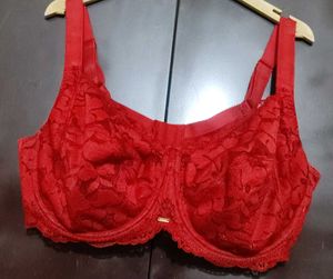 Red 🔴Lace Net Bra For 46 Bust