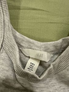 h&amp;m Gray Ribbed Tank Top