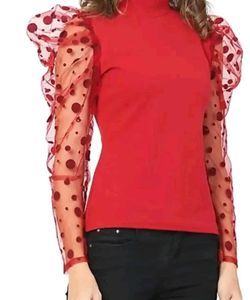 Red Polka Dot Sleeve Top