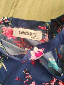 Floral Print Blue Top