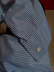 Blue Striped Shirt With Flowers