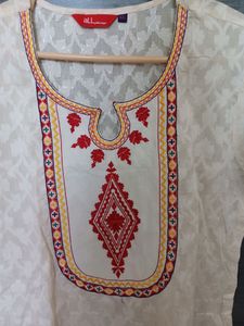 All brand XL size embroidered jacquard cotton kurti in New condition