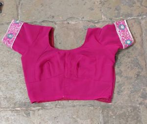 Pink Embellished Saree