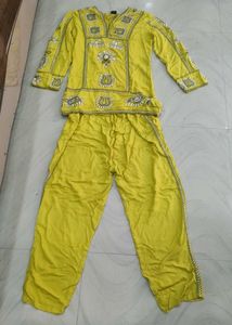 Yellow Embroidered Kurta Set