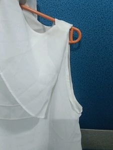 White Ruffle Sleeve Blouse