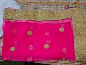 Silk Zari Work Lehenga With Net Dupatta
