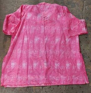 Pink Embroidered Short Kurta