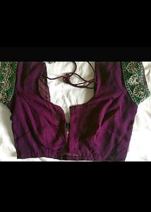 Heavy Work Purple Saree