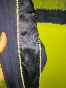 Navy Blue Stone And Zari Work Midi With Dupatta