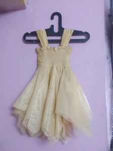 Cream Color Mini Frok For Kids