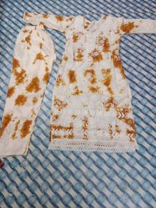 embroidery kurta set paint