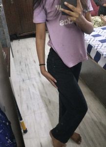 Charcoal Colour Straight Fit Pants